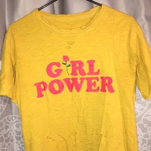 yellow girl power shirt